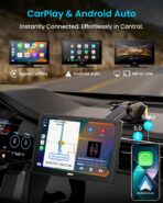 IK5 9" Wireless Apple CarPlay & Android Auto Screen, Portable Car Stereo with 4K Dash Cam & 1080p Backup Camera, Add CarPlay to Any Vehicle, Touchscreen, Mirror Link - Image 2