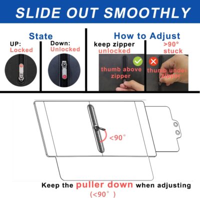 Veharvim Sun Visor Extender for Car with 2 Side Sunshade, Polarized UV400 Visor Extender Attachment for Car Visor with PC Lens,Anti-Glare for Safe Driving (2 Side Panel) (Red Zipper, Driver Side) - Image 4