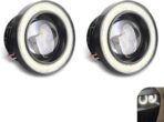 2 PCS Car Fog Light, 3" Angel Eye LED Fog Lamp, Super Bright Round Daytime Running Light Bulb, Universal for Most Cars Suvs (White)