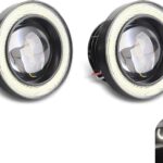 2 PCS Car Fog Light, 3" Angel Eye LED Fog Lamp, Super Bright Round Daytime Running Light Bulb, Universal for Most Cars Suvs (White)