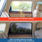 Car Rear Side Window Shades,2 Pack Stretchy Mesh Car Window Screens Sun Shades Mosquito Nets Covers Fit for 96% Cars SUVs, Anti-Sun Glare,UV Protection,Privacy Protection - Image 2