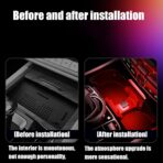 4PCS LED USB Car Ambient Light, Portable Mini Atmosphere Lamp, Universal Car Interior Accessory, Plug-in Interface Trunk Kit, with Multicolor Glow Effect, for All Auto Cabin Bedroom Night Use - Image 2