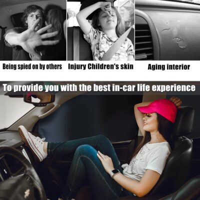 XCBYT Car Window Shades - 4 Pack Car Window Covers 99% UV Protection Magnetic Fordable Privacy Sun Shade for Baby - Image 4