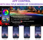 Acrylic Interior Car LED Strip Light with Motion-Activated Switch, 55.1" Neon Ambient Light, RGB Colors, APP/Touch Control, Music Sync - Image 5