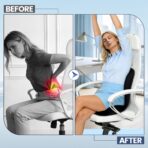 Lumbar Support Seat Cushion - Memory Foam Cushion for Office Chair, Car Seat, Airplane - Sciatica & Hip & Coccyx Pain Relief Desk Chair Cushion for Long Sitting Office Workers, Car Drivers - Image 5