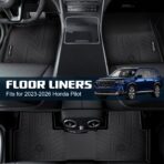 Floor Mats for Honda Pilot 2023 2024 2025 2026 All Weather Protection TPE Rubber Floor Liners for 2023-2026 Honda Pilot Accessories, Odorless Anti-Slip, 1st, 2nd & 3rd Row, Black - Image 5