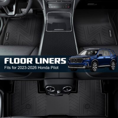 Floor Mats for Honda Pilot 2023 2024 2025 2026 All Weather Protection TPE Rubber Floor Liners for 2023-2026 Honda Pilot Accessories, Odorless Anti-Slip, 1st, 2nd & 3rd Row, Black - Image 5