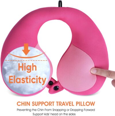 INFANZIA Kids Chin Supporting Travel Neck Pillow, Helps Support Head and Neck, Comfortably Designed for Head, Neck, and Chin Support - Gifts for Toddler/Child/Kids, Pink - Image 6