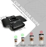 Car Armrest Cushion, Car Center Console Cover, Leather Armrest Cover for Car, Universal Middle Console Cushion with Storage Box, Cup Holder, Phone Slot, Waterproof Interior Accessories (Black) - Image 2