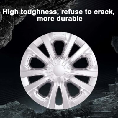 Hubcaps Wheel Covers Fit for 2016-2022 Toyota Prius & 2017-2022 Prius Prime & 2020-2024 Corolla Hybrid Wheel Rim Covers, Snap On Installation (15-inch Set of 4 Pcs) (Silver) - Image 4