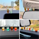 4 Pcs Cute Mini Drinks Car Rearview Mirror Dashboard Decor, Funny Beverage Dash Decorations, Kawaii Ornament Interior Accessories for Home Office - Image 4