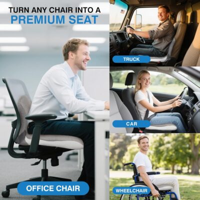 Memory Foam Truck Seat Cushion for Truck Driver Ergonomic Driver Seat Cushion with Lumbar Support & Sciatica Relief, Ideal Car Seat Cushions for Driving & Semi Truck & Office Chair - Image 3