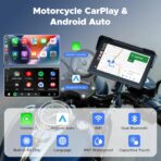 VOLAM 7" Wireless Motorcycle CarPlay Screen, IP67 Waterproof Touchscreen,GPS Navigation System,Anti-Glare for Daylight, Voice Control, Dual Bluetooth, Suitable for Harley, Kawasaki, Yamaha, etc. - Image 2
