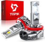 TOPIK H11/H8/H9 LED Bulbs 42,000LM Super Bright 6500K Cool White, 900% Brighter Than Halogen, Mini Size, Plug & Play, CANbus Ready, 2 Pack