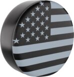 Moonet PVC Leather Spare Tire Wheel Cover, American Flag Waterproof Spare Tire Cover Fit for Truck,Trailer, RV, SUV, Camper and Most Vehicle 14" Black-Grey (for Tire Diameter 24-26inch)