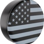 Moonet PVC Leather Spare Tire Wheel Cover, American Flag Waterproof Spare Tire Cover Fit for Truck,Trailer, RV, SUV, Camper and Most Vehicle 14" Black-Grey (for Tire Diameter 24-26inch)
