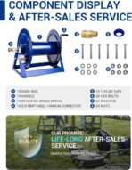 MEKOH Pressure Washer Hose Reel 3/8"x350ft, 5000PSI Hand Crank Power Washer Hose Reel for 1/4"x455ft, Heavy Duty Steel Hose Reel with Trailer/Wall/Van Mount, A-Frame Manual Reel for Water,M22 Fitting - Image 7