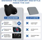 Skechers Memory Foam Lumbar Pillow,Lumbar Support Pillow for Office, Chair Lower Back Pain Relief Lumbar Pillow, Ergonomic Design Back Support Pillow for Office Chair, Car, Home, Travel,Black - Image 6