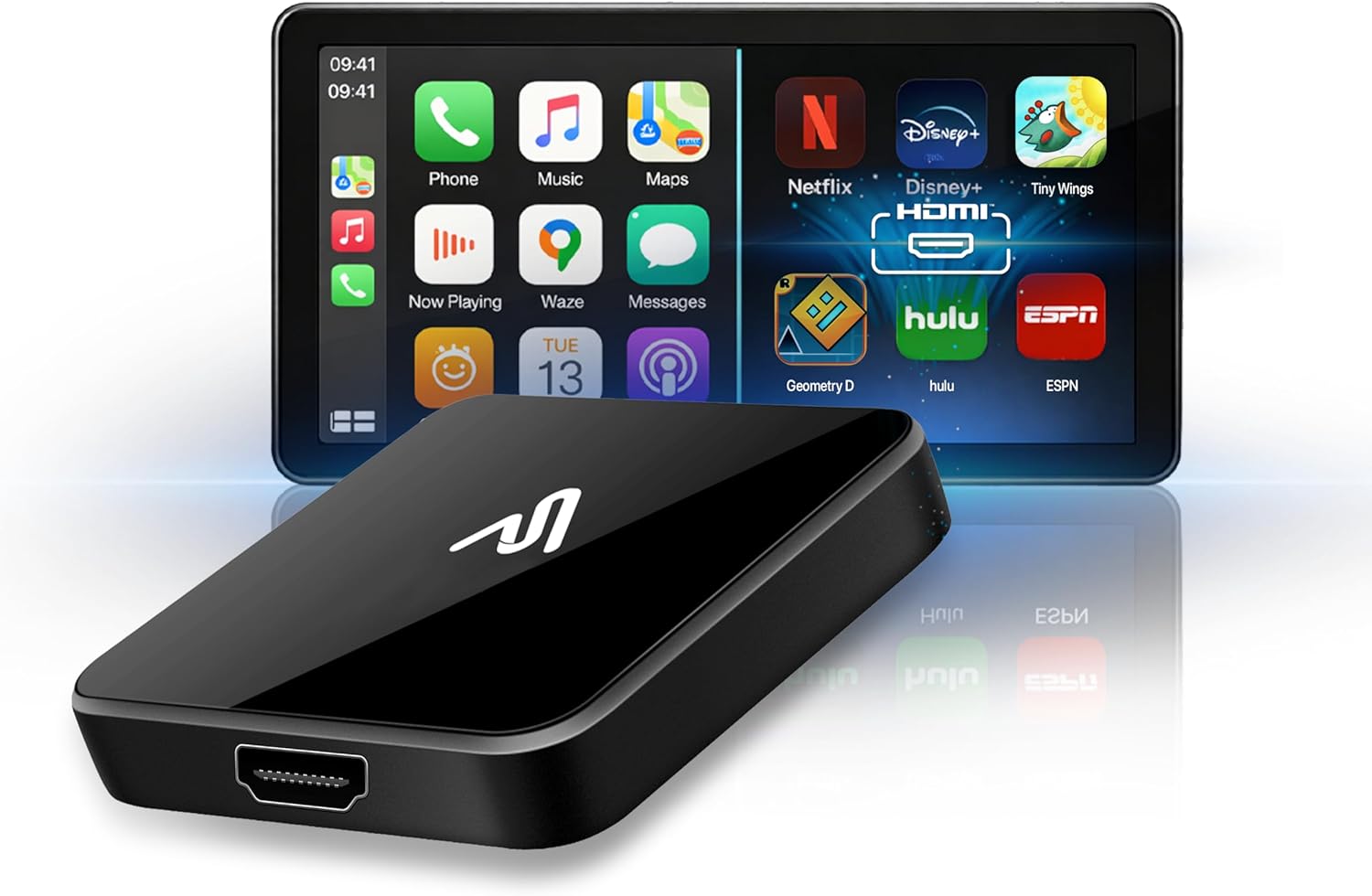 711dW-EqPL._AC_SL1500_.jpg CarPlay TV Adapter - Convert Any Wired CarPlay to Wireless CarPlay - Plug in a TV Stick to Stream Netflix, YouTube, and More Right from Your car’s infotainment Screen - Image 1