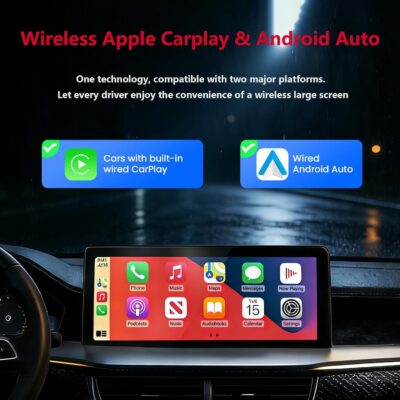 10" HD CarPlayScreen for Apple CarPlay & Android Auto, Featuring Mirror Link, Voice Control, Music Playback, GPS Navigation, Backup Camera, Bluetooth - Image 3
