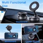 Vacuum Magnetic Suction Car Phone Holder Fold-able and and Hands-Free 360° Adjustable Rotation Phone Mount, Compatible with All Smartphones - Image 2