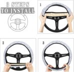 Dujiea Floral Pattern Elastic Stretch Steering Wheel Cover, Anti-Slip and Durable Car Steering Wheel Accessories for Women Men, 15 Inch Universal Fit Car, Truck, SUV - Image 5