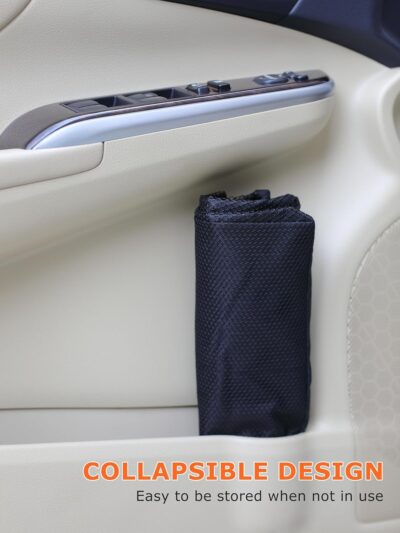 Ginsco New Leak-Proof Travel Car Trash Bag, 3.5 Gallons Large Capacity Hanging Car Trash Can with Hook and Loop Lid and Handle, Multipurpose Trash Bin with Storage Pockets for SUV RV Camping (Black) - Image 7