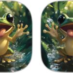 AFPANQZ Frog Print Car Windshield Sun Shade Universal Fit Car Sunshade Sun Visor Two Pieces Set Window Sunscreen Car Accessories Interior Protection UV Heat Reflector Sun Shade