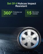 SCITOO Silver 15 inch Hubcaps Universal Wheel Covers Easy Installation, PP Material, Set of 4 for Cars Fits for All Models - Image 3