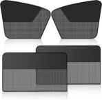 Car Front & Rear Side Window Sunshade, Magnetic Automotive Windshield Privacy Curtain with Half Shade, Mesh Sun Protection Cover Blocks Heat, Glare, UV Rays for Driver Passenger (4PCS)