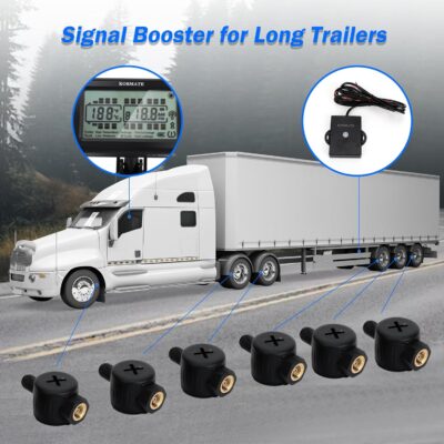 TPMS,tire Pressure Monitoring Systems tpms,7 Alert Modes,Wireless Solar Power,for RV,Truck,semi Truck,Motorhome,Coach,5th Wheel,Trailer (Flow Thru Sensor, 10 Sensors) - Image 3