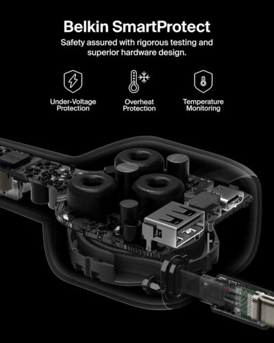 Belkin USB C Car Charger 75W w/ 30in Retractable USB C Cable - iPhone Charger, Compatible with iPhone 17 & 16 Series, Galaxy S25 Series, AirPods, Tablet, MacBook, Chromebook, etc. - Travel Essentials - Image 6