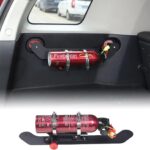 Aunginsy Car Trunk Fire Extinguisher Mount Holder Fit for Toyota FJ Cruiser 2007-2021, Quick Release, Roll Bar, Silver, Carbon Steel & Aluminum Alloy Frame