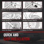 315Mhz Pre-Programmed TPMS Sensor, 4 Pack Tire Pressure Monitoring Sensor fit for Ford F150 Escape Explorer Ranger Transit, Lincoln Aviator Corsair, Replace JX7Z1A189C - 4 Replaceable Valve Stems - Image 10