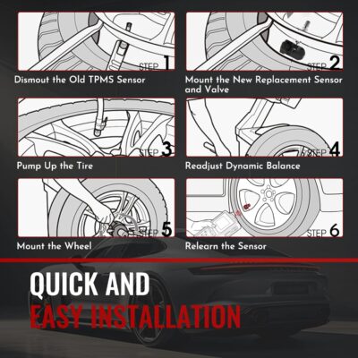 315Mhz Pre-Programmed TPMS Sensor, 4 Pack Tire Pressure Monitoring Sensor fit for Ford F150 Escape Explorer Ranger Transit, Lincoln Aviator Corsair, Replace JX7Z1A189C - 4 Replaceable Valve Stems - Image 10