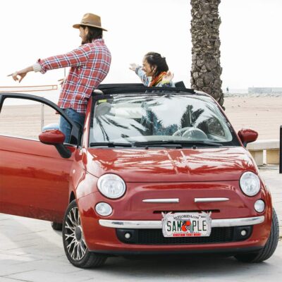 Speedy Pros Palm Tree License Plate Frame Custom Personalized Text Metal Weatherproof Car Accessories License Plate Holder Chrome 2 Holes Set of 2 - Image 5