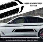 Car Hood Decal Sticker, Automotive Side Body Stripe Graphics Racing Bumper Sticker, Universal Vehicle Skirt Roof Bonnet Vinyl Decal Exterior Decoration, Car Accessories (Black) - Image 4