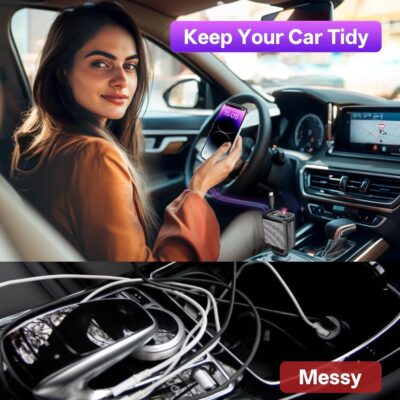 Retractable Car Charger, 4 in 1 Fast Charging Car Charger USB-C & USB-A Compatible with iPhone 16/15/14/13/12/11,Galaxy,Pixel - Image 4