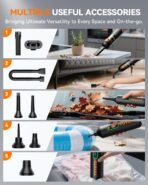 Car Vacuum, Handheld Vacuum Cordless with 21000Pa Powerful Suction & 3 Modes, 4-in-1 Portable Hand Held Mini Vacuum Cleaner Rechargeable, Ultra Light for Car Home Office (Black) - Image 9