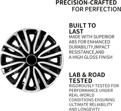 15 inch Wheel Covers for Iron Rim, 15" Hubcap Set of 4, Plastic Cap Rim Covers Wheel Replacement Plastic Hubcaps Automotive Accessories (15inch-Sword-4PCS-Cover, 15 Inch) - Image 5