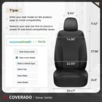 Coverado Seat Covers Full Set, 5 Seat Black Car Seat Covers, Leather Car Seat Protectors, Automotive Front and Back Seat Covers, Waterproof Car Seat Cushions Universal Fit for Most Sedan, SUV, Truck - Image 7