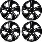 15 inch Replacement Hubcaps Fit for 2006-2011 Honda Civic, Wheel Rim Cover Compatible with 2013-2015 Honda Civic 15'' Steel Wheel; 4 Pcs (Glossy Black)