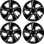 15 inch Replacement Hubcaps Fit for 2006-2011 Honda Civic, Wheel Rim Cover Compatible with 2013-2015 Honda Civic 15'' Steel Wheel; 4 Pcs (Glossy Black)