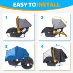Orzbow Baby Mosquito Net for Infant, Doona Car Seat | 2-in-1 Car Seat Canopy & Mosquito Net, Breathable Carseat Sun Shade, UV Protection Lightweight Canopy Cover, Baby Summer Outdoor Essentials, Black - Image 5