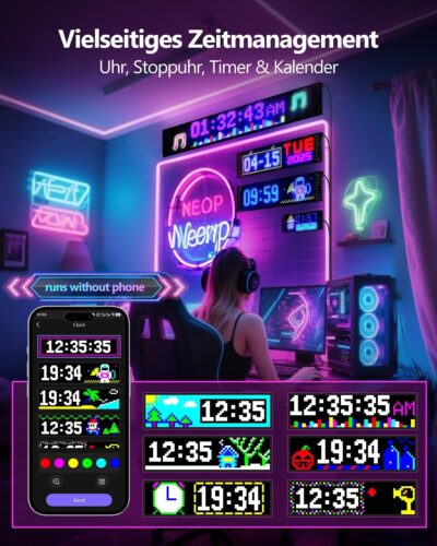 Multifunctional Bright 2PCS Devil Eyes for Cars Windshield - 19in x 5in [ Upgraded Chip Two Screens 100% Synchronized ] Programmable LED Eyes for Car - Flex LED Display - Sized Cars/SUVs/Trucks - Image 4