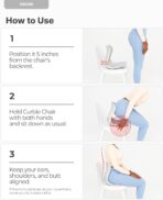 curble Grand(Extra Wide & Sturdy) – Ergonomic Back and Lumbar Support for Good Posture Correction and Back Pain Relief, Perfect for Office, Floor Seat and Work from Home, Patented (Grey) - Image 8