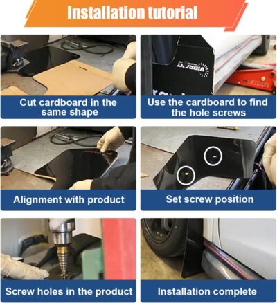 4PCS Universal Car Mud Flaps, Bendable Splash Guards with Fastener Rivet Clips, Flexible Truck Front & Rear Mudguard, Car Exterior Dirty Fenders Accessories for Pickup, SUV (Black) - Image 5