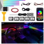 Acrylic Interior Car LED Strip Light, Dreamcolor 10-in-1 RGB Ambient Lighting with APP, 16 Million Colors 175in 600LED Music Sync Lights for Night Driving, Home, Camping & Gift Decor