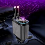 Retractable Car Charger, 4 in 1 Fast Charging Car Charger USB-C & USB-A Compatible with iPhone 16/15/14/13/12/11,Galaxy,Pixel