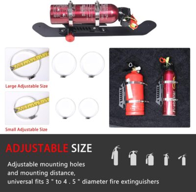 Aunginsy Car Trunk Fire Extinguisher Mount Holder Fit for Toyota FJ Cruiser 2007-2021, Quick Release, Roll Bar, Silver, Carbon Steel & Aluminum Alloy Frame - Image 5